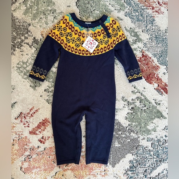 New Hanna Andersson Holiday Nordic Sweater Romper, Heavy Warm size 90 - Picture 7 of 14